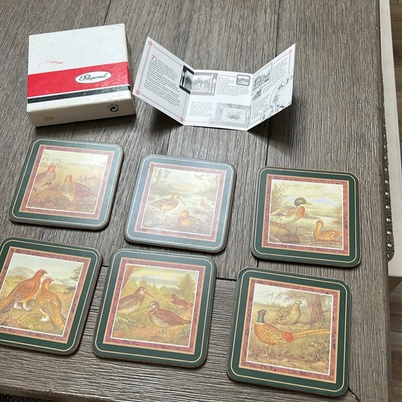 Vintage Pimpernel Game Bird Coaster Set x6 in original box - Picture 2 of 14